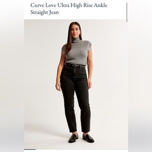 Abercrombie Curve Love Ultra High Rise Ankle Straight Jean